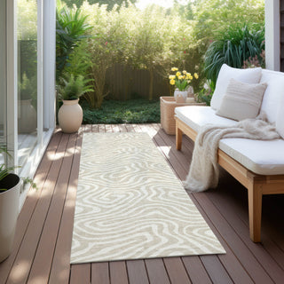 Piper Looms Chantille Swirls ACN1020 Beige Machine Washable Area Rug Runner Outdoor Lifestyle Image Feature