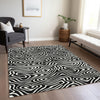 Piper Looms Chantille Swirls ACN1020 Black Machine Washable Area Rug Lifestyle Image Feature