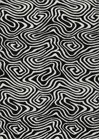 Piper Looms Chantille Swirls ACN1020 Black Machine Washable Area Rug main image