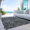 Piper Looms Chantille Swirls ACN1020 Black Machine Washable Area Rug Outdoor Lifestyle Image Feature