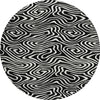 Piper Looms Chantille Swirls ACN1020 Black Machine Washable Area Rug Round Main Image