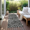 Piper Looms Chantille Swirls ACN1020 Black Machine Washable Area Rug Runner Outdoor Lifestyle Image Feature
