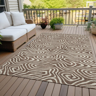Piper Looms Chantille Swirls ACN1020 Brown Machine Washable Area Rug Outdoor Lifestyle Image Feature