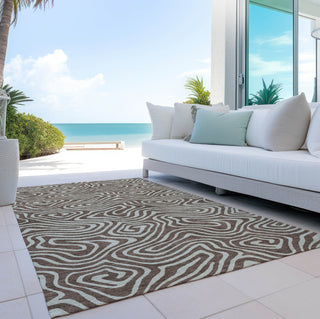 Piper Looms Chantille Swirls ACN1020 Brown Machine Washable Area Rug Outdoor Lifestyle Image Feature