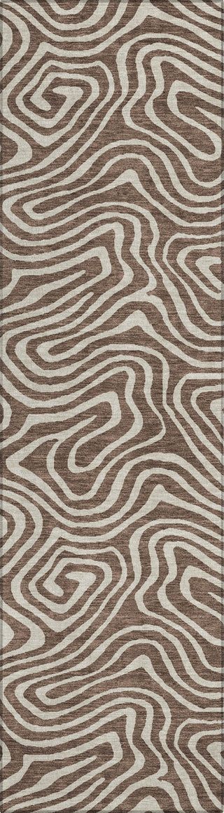 Piper Looms Chantille Swirls ACN1020 Brown Machine Washable Area Rug Runner Main Image
