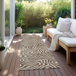 Piper Looms Chantille Swirls ACN1020 Brown Machine Washable Area Rug Runner Outdoor Lifestyle Image Feature