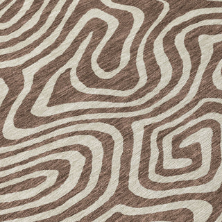 Piper Looms Chantille Swirls ACN1020 Brown Machine Washable Area Rug Swatch Image