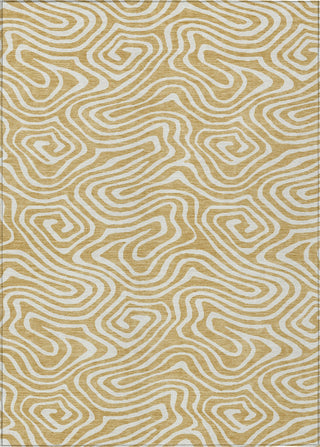 Piper Looms Chantille Swirls ACN1020 Gold Machine Washable Area Rug main image