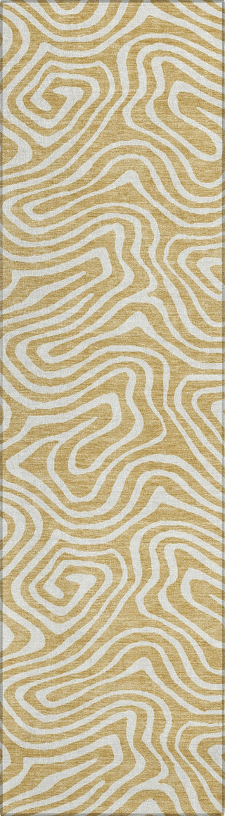 Piper Looms Chantille Swirls ACN1020 Gold Machine Washable Area Rug Runner Main Image