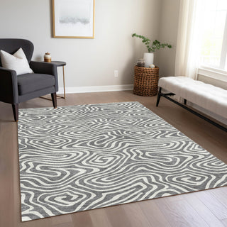 Piper Looms Chantille Swirls ACN1020 Gray Machine Washable Area Rug Lifestyle Image Feature