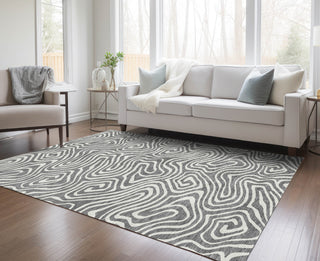Piper Looms Chantille Swirls ACN1020 Gray Machine Washable Area Rug Lifestyle Image Feature