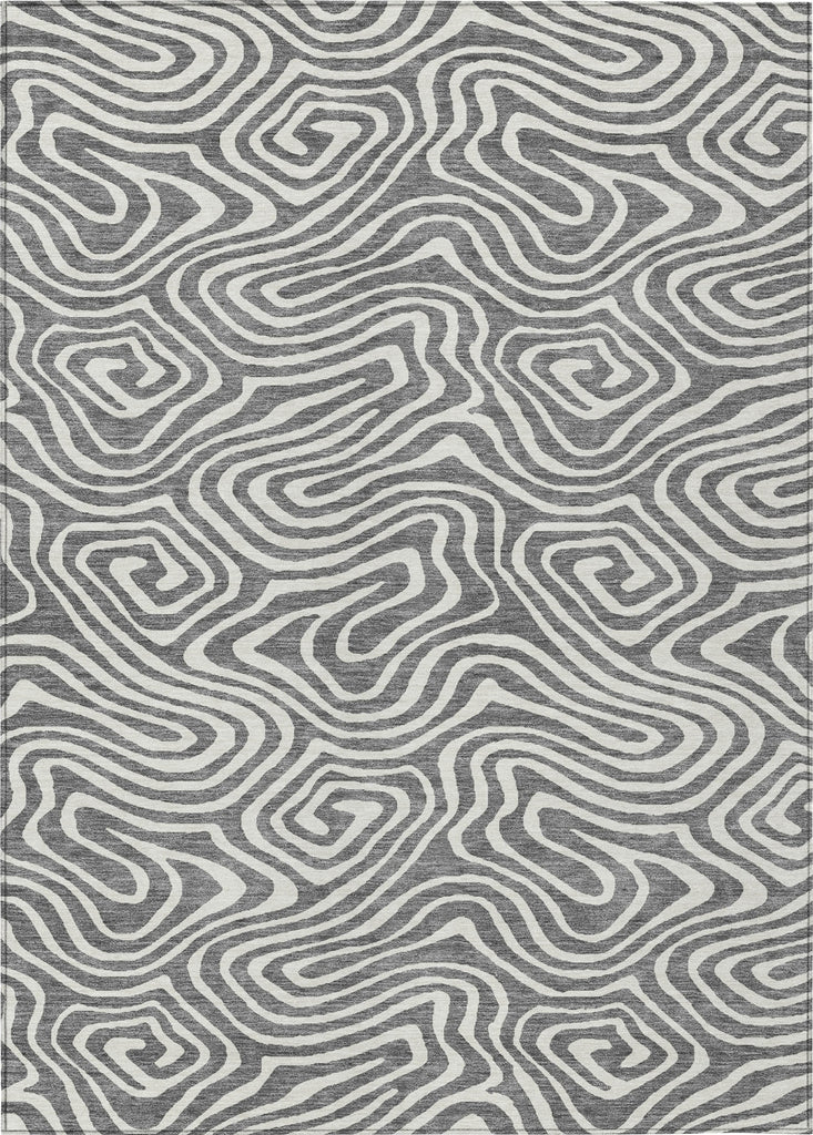 Piper Looms Chantille Swirls ACN1020 Gray Machine Washable Area Rug main image