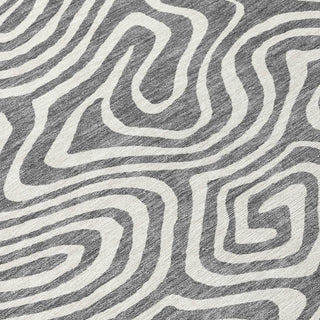 Piper Looms Chantille Swirls ACN1020 Gray Machine Washable Area Rug Swatch Image