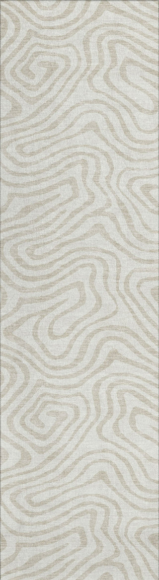Piper Looms Chantille Swirls ACN1020 Ivory Machine Washable Area Rug Runner Main Image