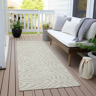 Piper Looms Chantille Swirls ACN1020 Ivory Machine Washable Area Rug Runner Outdoor Lifestyle Image Feature