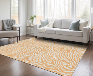 Piper Looms Chantille Swirls ACN1020 Peach Machine Washable Area Rug Lifestyle Image Feature