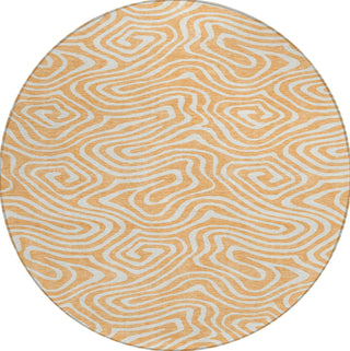Piper Looms Chantille Swirls ACN1020 Peach Machine Washable Area Rug Round Main Image