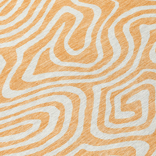 Piper Looms Chantille Swirls ACN1020 Peach Machine Washable Area Rug Swatch Image