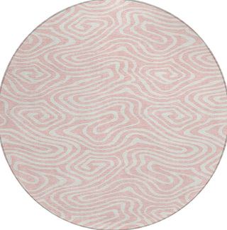Piper Looms Chantille Swirls ACN1020 Pink Machine Washable Area Rug Round Main Image