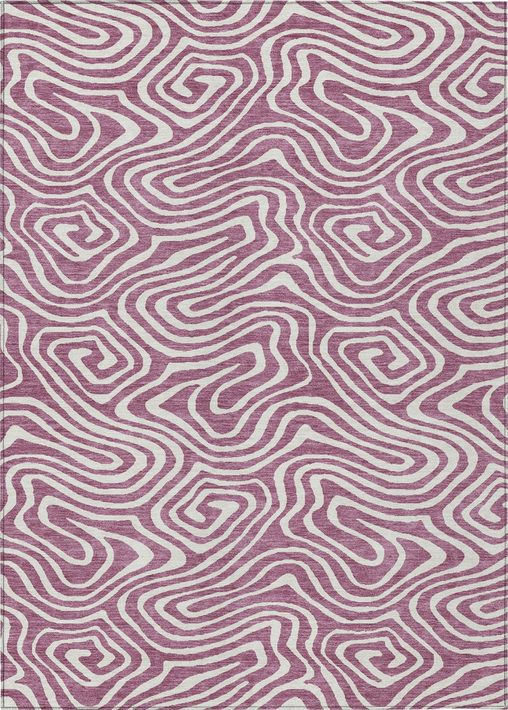 Piper Looms Chantille Swirls ACN1020 Plum Machine Washable Area Rug main image