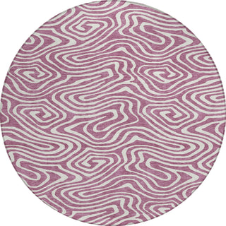 Piper Looms Chantille Swirls ACN1020 Plum Machine Washable Area Rug Round Main Image