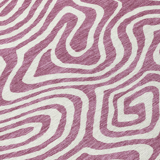 Piper Looms Chantille Swirls ACN1020 Plum Machine Washable Area Rug Swatch Image