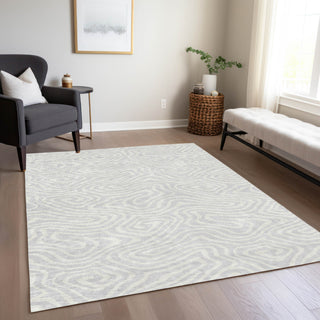 Piper Looms Chantille Swirls ACN1020 Silver Machine Washable Area Rug Lifestyle Image Feature