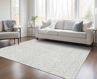 Piper Looms Chantille Swirls ACN1020 Silver Machine Washable Area Rug Lifestyle Image Feature