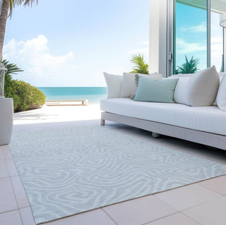 Piper Looms Chantille Swirls ACN1020 Silver Machine Washable Area Rug Outdoor Lifestyle Image Feature