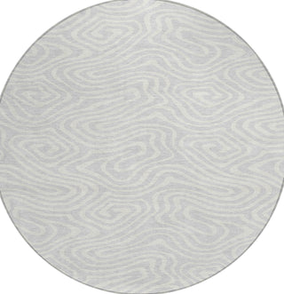 Piper Looms Chantille Swirls ACN1020 Silver Machine Washable Area Rug Round Main Image