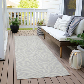 Piper Looms Chantille Swirls ACN1020 Silver Machine Washable Area Rug Runner Outdoor Lifestyle Image Feature