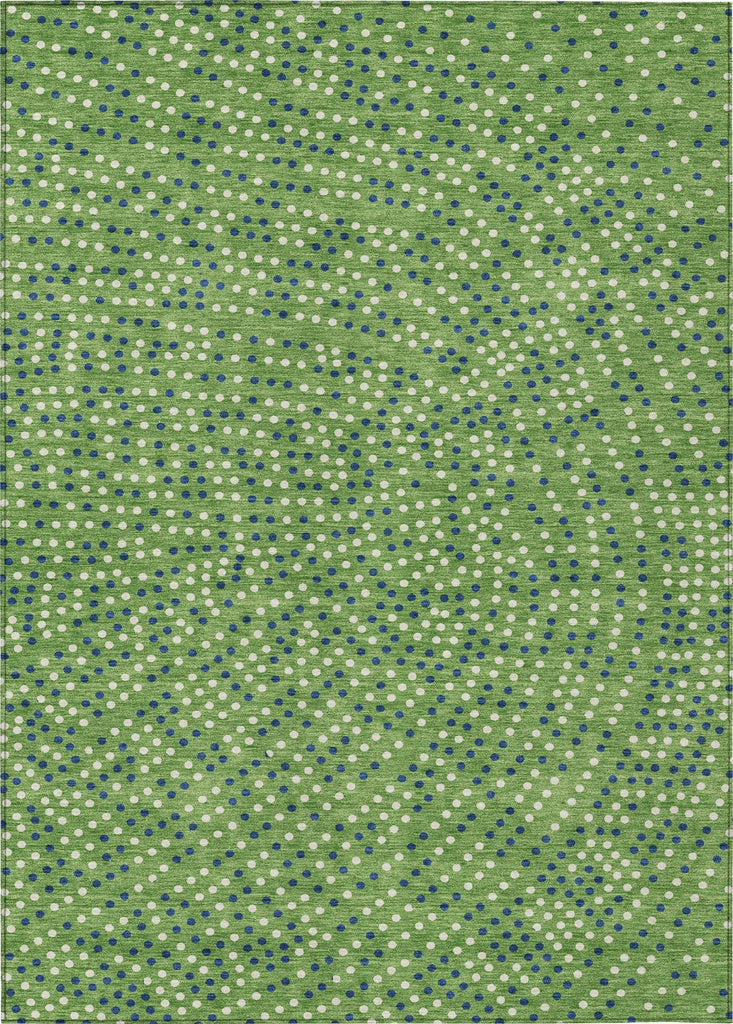 Piper Looms Chantille Circles ACN1021 Green Machine Washable Area Rug main image