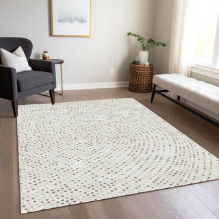Piper Looms Chantille Circles ACN1021 Ivory Machine Washable Area Rug Lifestyle Image Feature