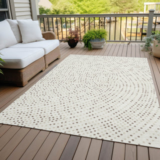 Piper Looms Chantille Circles ACN1021 Ivory Machine Washable Area Rug Outdoor Lifestyle Image Feature