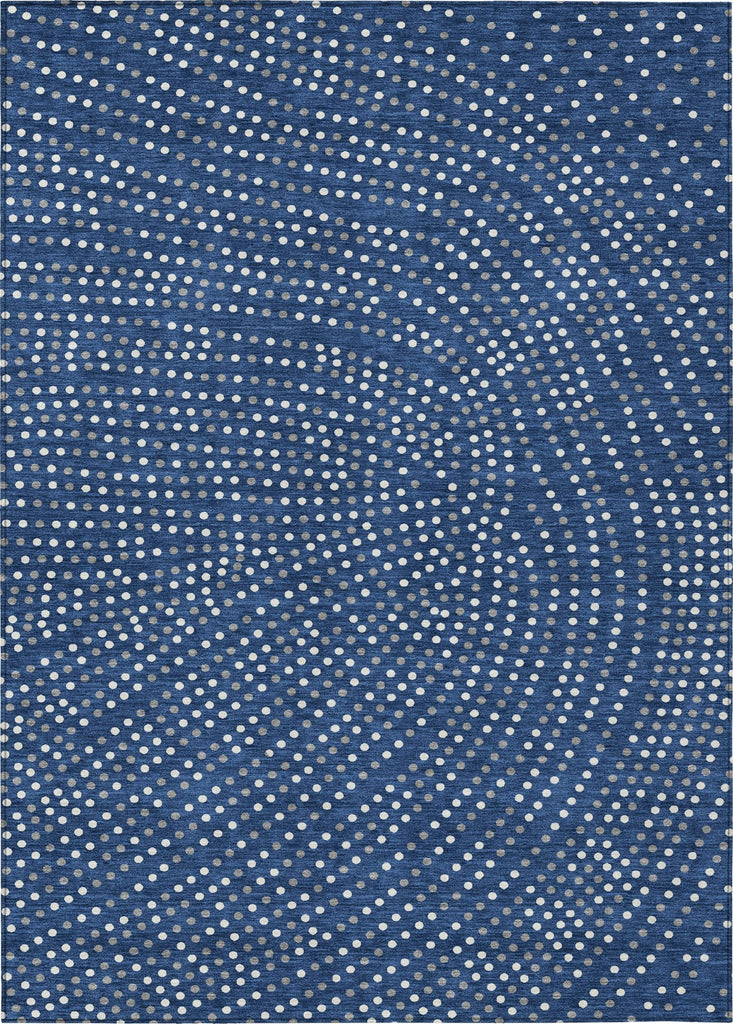 Piper Looms Chantille Circles ACN1021 Navy Machine Washable Area Rug main image