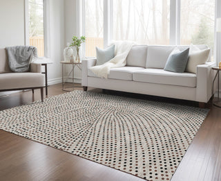 Piper Looms Chantille Circles ACN1021 Taupe Machine Washable Area Rug Lifestyle Image Feature