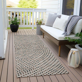 Piper Looms Chantille Circles ACN1021 Taupe Machine Washable Area Rug Runner Outdoor Lifestyle Image Feature
