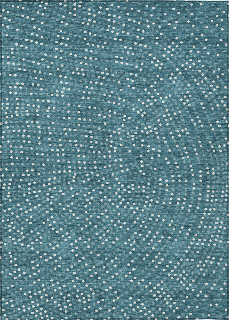 Piper Looms Chantille Circles ACN1021 Teal Machine Washable Area Rug main image