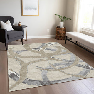 Piper Looms Chantille Circles ACN1022 Beige Machine Washable Area Rug Lifestyle Image Feature