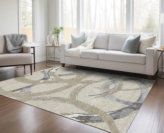 Piper Looms Chantille Circles ACN1022 Beige Machine Washable Area Rug Lifestyle Image Feature