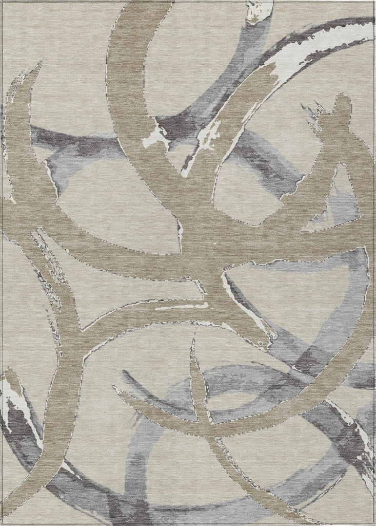 Piper Looms Chantille Circles ACN1022 Beige Machine Washable Area Rug main image