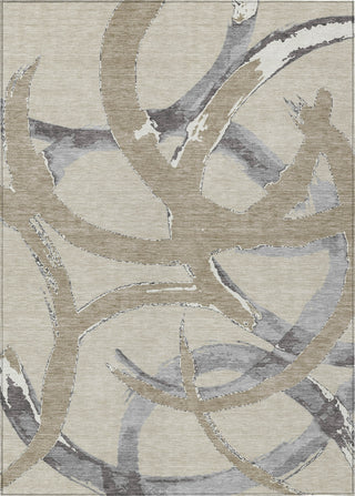 Piper Looms Chantille Circles ACN1022 Beige Machine Washable Area Rug main image