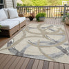 Piper Looms Chantille Circles ACN1022 Beige Machine Washable Area Rug Outdoor Lifestyle Image Feature