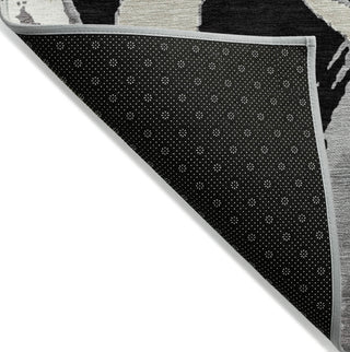 Piper Looms Chantille Circles ACN1022 Black Machine Washable Area Rug Backing Image