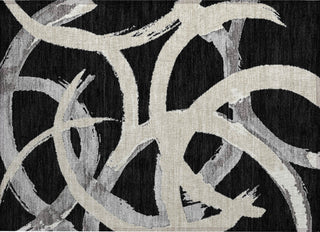 Piper Looms Chantille Circles ACN1022 Black Machine Washable Area Rug Scatter Main Image