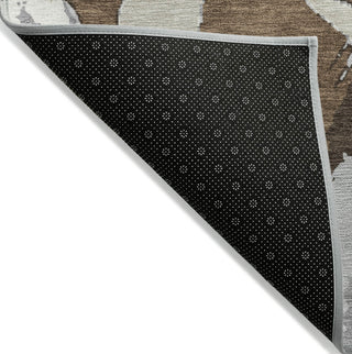 Piper Looms Chantille Circles ACN1022 Brown Machine Washable Area Rug Backing Image