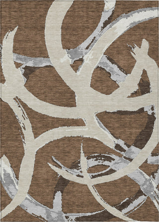 Piper Looms Chantille Circles ACN1022 Brown Machine Washable Area Rug main image