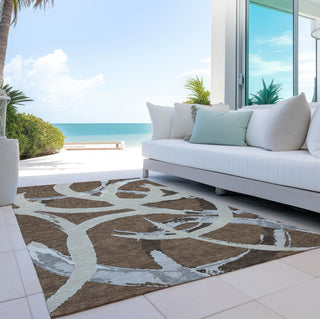 Piper Looms Chantille Circles ACN1022 Brown Machine Washable Area Rug Outdoor Lifestyle Image Feature