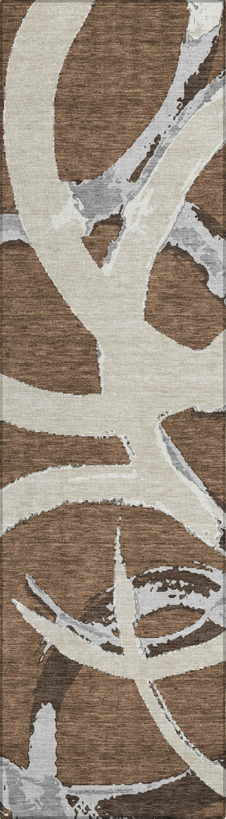 Piper Looms Chantille Circles ACN1022 Brown Machine Washable Area Rug Runner Main Image