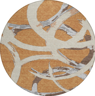 Piper Looms Chantille Circles ACN1022 Copper Machine Washable Area Rug Round Main Image